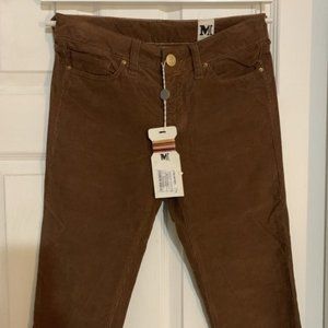 Missoni M logo Brown Velvet Long Straight Leg Jeans